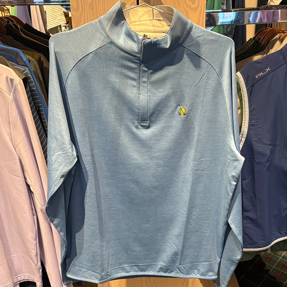 Peter Millar Light Blue Quarter-Zip Pullover